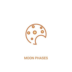 moon phases concept 2 colored icon. simple line element illustration. outline brown moon phases symbol. can be used for web and mobile ui/ux.