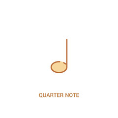 quarter note concept 2 colored icon. simple line element illustration. outline brown quarter note symbol. can be used for web and mobile ui/ux.