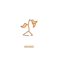 grows concept 2 colored icon. simple line element illustration. outline brown grows symbol. can be used for web and mobile ui/ux.