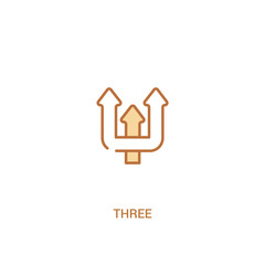 three concept 2 colored icon. simple line element illustration. outline brown three symbol. can be used for web and mobile ui/ux.