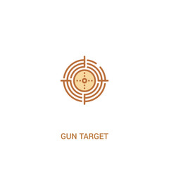 gun target concept 2 colored icon. simple line element illustration. outline brown gun target symbol. can be used for web and mobile ui/ux.