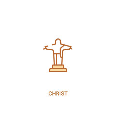 christ concept 2 colored icon. simple line element illustration. outline brown christ symbol. can be used for web and mobile ui/ux.