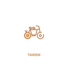 tandem concept 2 colored icon. simple line element illustration. outline brown tandem symbol. can be used for web and mobile ui/ux.