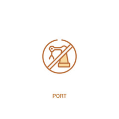 port concept 2 colored icon. simple line element illustration. outline brown port symbol. can be used for web and mobile ui/ux.