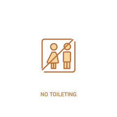 no toileting concept 2 colored icon. simple line element illustration. outline brown no toileting symbol. can be used for web and mobile ui/ux.