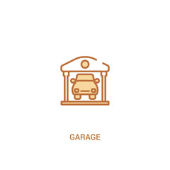 garage concept 2 colored icon. simple line element illustration. outline brown garage symbol. can be used for web and mobile ui/ux.