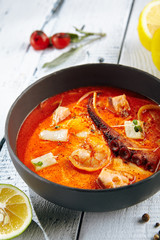 Traditional Thai Tom Yam Kung Soup