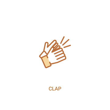 clap concept 2 colored icon. simple line element illustration. outline brown clap symbol. can be used for web and mobile ui/ux.