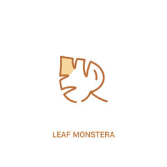 leaf monstera concept 2 colored icon. simple line element illustration. outline brown leaf monstera symbol. can be used for web and mobile ui/ux.