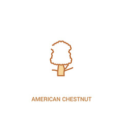 american chestnut tree concept 2 colored icon. simple line element illustration. outline brown american chestnut tree symbol. can be used for web and mobile ui/ux.