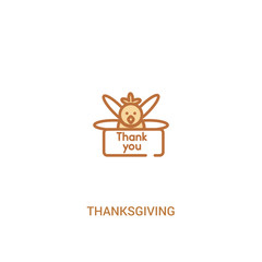 thanksgiving concept 2 colored icon. simple line element illustration. outline brown thanksgiving symbol. can be used for web and mobile ui/ux.