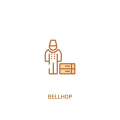 bellhop concept 2 colored icon. simple line element illustration. outline brown bellhop symbol. can be used for web and mobile ui/ux.