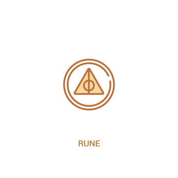 rune concept 2 colored icon. simple line element illustration. outline brown rune symbol. can be used for web and mobile ui/ux.