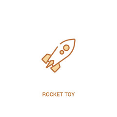 rocket toy concept 2 colored icon. simple line element illustration. outline brown rocket toy symbol. can be used for web and mobile ui/ux.