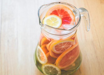 Fruit in a jug with fresh water