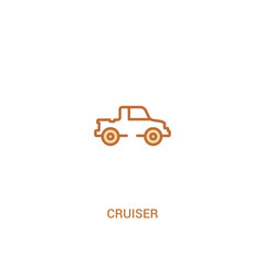 cruiser concept 2 colored icon. simple line element illustration. outline brown cruiser symbol. can be used for web and mobile ui/ux.