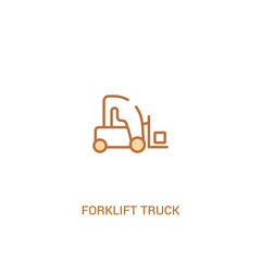 forklift truck concept 2 colored icon. simple line element illustration. outline brown forklift truck symbol. can be used for web and mobile ui/ux.