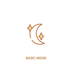 basic moon concept 2 colored icon. simple line element illustration. outline brown basic moon symbol. can be used for web and mobile ui/ux.
