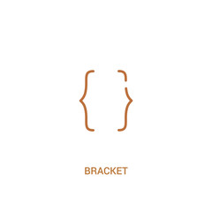 bracket concept 2 colored icon. simple line element illustration. outline brown bracket symbol. can be used for web and mobile ui/ux.