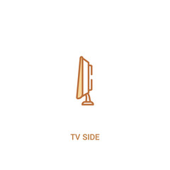 tv side concept 2 colored icon. simple line element illustration. outline brown tv side symbol. can be used for web and mobile ui/ux.