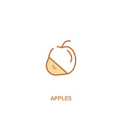 apples concept 2 colored icon. simple line element illustration. outline brown apples symbol. can be used for web and mobile ui/ux.