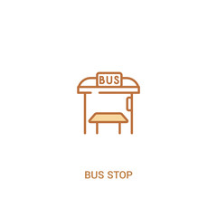 bus stop concept 2 colored icon. simple line element illustration. outline brown bus stop symbol. can be used for web and mobile ui/ux.