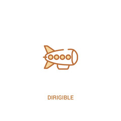 dirigible concept 2 colored icon. simple line element illustration. outline brown dirigible symbol. can be used for web and mobile ui/ux.