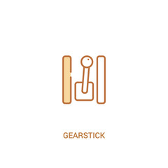 gearstick concept 2 colored icon. simple line element illustration. outline brown gearstick symbol. can be used for web and mobile ui/ux.