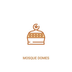 mosque domes concept 2 colored icon. simple line element illustration. outline brown mosque domes symbol. can be used for web and mobile ui/ux.