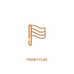 finish flag concept 2 colored icon. simple line element illustration. outline brown finish flag symbol. can be used for web and mobile ui/ux.