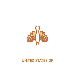 united states of america concept 2 colored icon. simple line element illustration. outline brown united states of america symbol. can be used for web and mobile ui/ux.