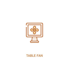 table fan concept 2 colored icon. simple line element illustration. outline brown table fan symbol. can be used for web and mobile ui/ux.