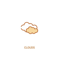 clouds concept 2 colored icon. simple line element illustration. outline brown clouds symbol. can be used for web and mobile ui/ux.