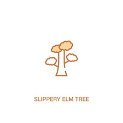 slippery elm tree concept 2 colored icon. simple line element illustration. outline brown slippery elm tree symbol. can be used for web and mobile ui/ux.