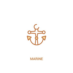 marine concept 2 colored icon. simple line element illustration. outline brown marine symbol. can be used for web and mobile ui/ux.