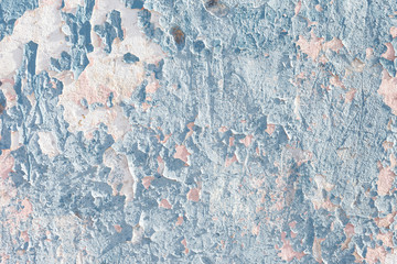 Old blue paint cement wall backdrop texture