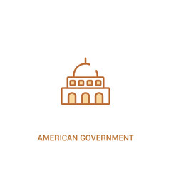 Obraz premium american government building concept 2 colored icon. simple line element illustration. outline brown american government building symbol. can be used for web and mobile ui/ux.