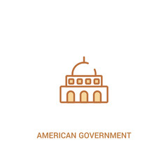 american government building concept 2 colored icon. simple line element illustration. outline brown american government building symbol. can be used for web and mobile ui/ux.