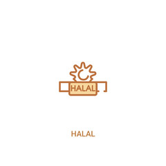 halal concept 2 colored icon. simple line element illustration. outline brown halal symbol. can be used for web and mobile ui/ux.