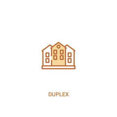 duplex concept 2 colored icon. simple line element illustration. outline brown duplex symbol. can be used for web and mobile ui/ux.