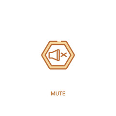 mute concept 2 colored icon. simple line element illustration. outline brown mute symbol. can be used for web and mobile ui/ux.