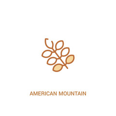 american mountain ash concept 2 colored icon. simple line element illustration. outline brown american mountain ash symbol. can be used for web and mobile ui/ux.