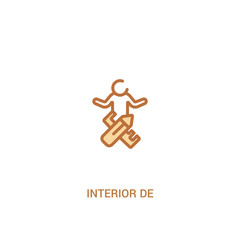 interior de concept 2 colored icon. simple line element illustration. outline brown interior de symbol. can be used for web and mobile ui/ux.