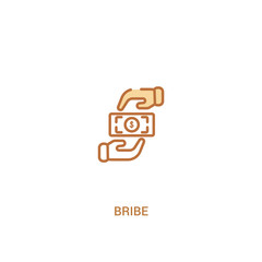 bribe concept 2 colored icon. simple line element illustration. outline brown bribe symbol. can be used for web and mobile ui/ux.