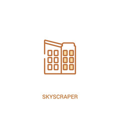 skyscraper concept 2 colored icon. simple line element illustration. outline brown skyscraper symbol. can be used for web and mobile ui/ux.
