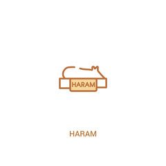 haram concept 2 colored icon. simple line element illustration. outline brown haram symbol. can be used for web and mobile ui/ux.