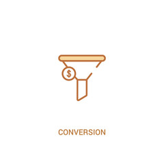 conversion concept 2 colored icon. simple line element illustration. outline brown conversion symbol. can be used for web and mobile ui/ux.