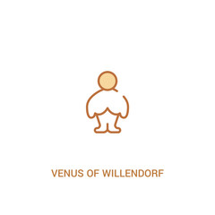 venus of willendorf concept 2 colored icon. simple line element illustration. outline brown venus of willendorf symbol. can be used for web and mobile ui/ux.