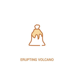 erupting volcano concept 2 colored icon. simple line element illustration. outline brown erupting volcano symbol. can be used for web and mobile ui/ux.