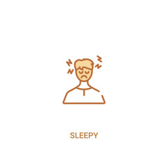 sleepy concept 2 colored icon. simple line element illustration. outline brown sleepy symbol. can be used for web and mobile ui/ux.